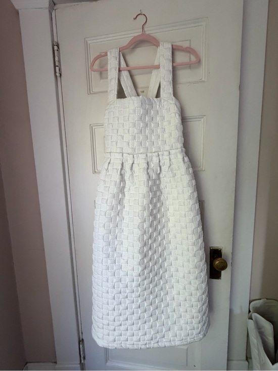 ASOS Dresses & Skirts - ASOS White woven square neck midi dress with a cross-over back